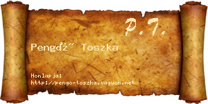 Pengő Toszka névjegykártya